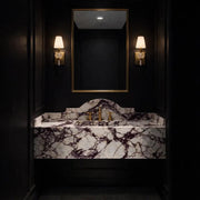 Calacatta Viola Marble Sink and Backsplash – Luxury Wall Mounted Basin