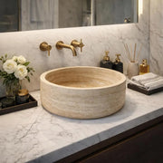 Travertine Marble Sink, Luxury Travertine, Handmade Natural Stone Bathroom Basin