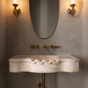 Calacatta Gold Wall Mounted Sink, Luxury Bathroom Vanity, Powder Room Basin